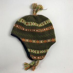 Gap Kids green orange knit Winter Hat with ear flaps L/XL